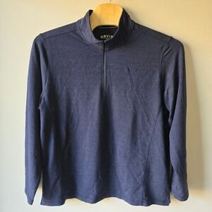 Orvis Classic Collection XXL Mens Navy Blue Pullover 1/4‎ Zip Shirt